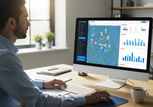 Key Features of GPS Fleet Management Tracking Visual Key Features of GPS Fleet Management Tracking illustration